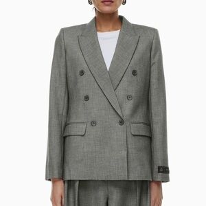 Babaton New Index Blazer Size 2XS Heather Dark Grey Classic-fit double-breasted